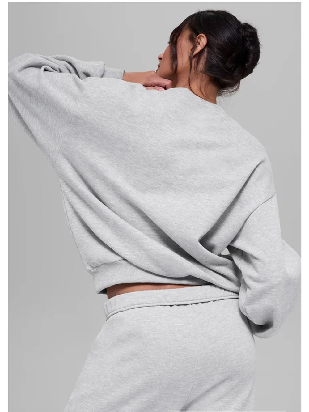 Alo Grey Accolade Crewneck Sweatshirt- NEW